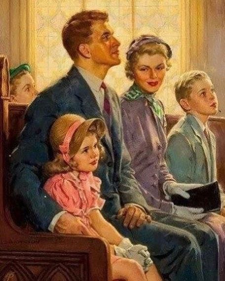 Vintage Suburban, Harry Anderson, Vintage Housewife, Dream Family, Vintage Type, Family Art, Norman Rockwell, Reference Poses, Vintage Life