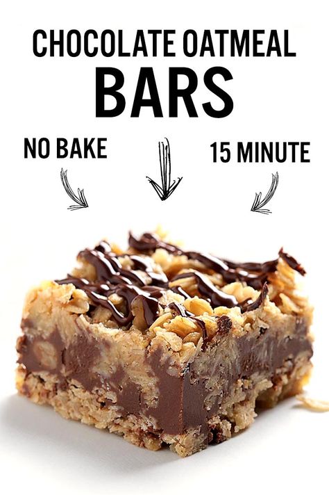 No Bake Chocolate Oatmeal Bars, Chocolate Oatmeal Bars, Dessert Aux Fruits, Brownie Desserts, Chocolate Oatmeal, Dessert Dips, Oatmeal Bars, Easy No Bake Desserts, No Bake Bars