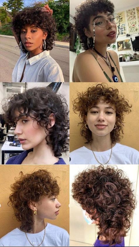 Womens Mullet Curly, 4c Shag Haircut, Wolfcut Mullet Curly Hair, Short Hair Mullet Curly, Curly Shag Mullet Women, 80s Short Curly Hair, Curly Hair Female Mullet, Super Curly Mullet, 3b Mullet Hair