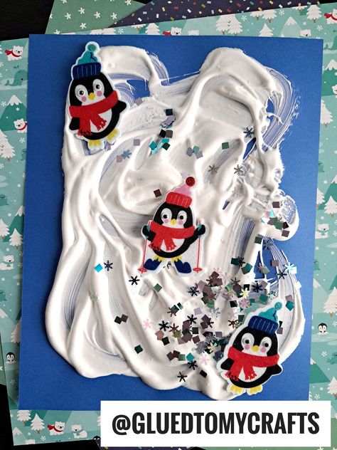 Homemade Puffy Paint Recipe Snowman Puffy Paint Craft, Puffy Paint Winter Craft, Christmas Puffy Paint, January Crafts Toddlers, Puffy Paint Snowman, Polar Animals Crafts For Toddlers, Polar Animals Preschool Crafts, Snowman Crafts For Toddlers, Penguin Art For Kids