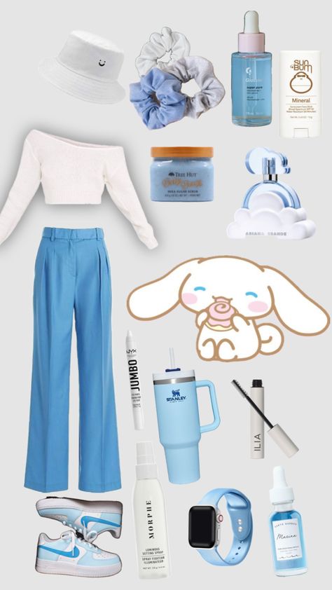 Sanrio Outfit Aesthetic, Cinnamoroll Cosplay, Cinnamoroll Things, Cinnamoroll Outfit, Sanrio Characters Cinnamoroll, Cinnamoroll Party, Cinnamoroll Aesthetic, Blue Sanrio, Roll Clothes