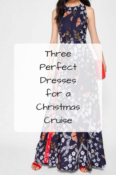 Three Perfect Dresses for a Christmas Cruise Christmas Cruise Outfits For Women, Beach Season V-neck Lined Dress, Christmas Cruise Outfit, V-neck Beach Holiday Dresses, Winter Vacation V-neck Dresses, Holiday Beach Season V-neck Dress, Giving A Cruise For Christmas, Cruise Party, Cruise Dress