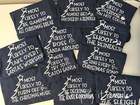 Most Likely To Christmas Shirts Svg Free, Most Likely To Christmas Shirts Svg, Christmas Most Likely To, Most Likely Christmas Shirts, Most Likely To Christmas Shirts, Christmas Pajama Shirts, Diy Christmas Shirts, Christmas Pajamas Kids, Christmas Jammies