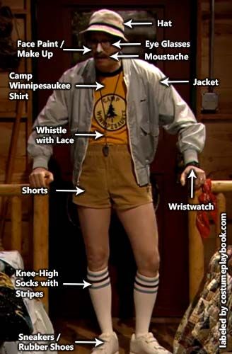 Summer Camp Halloween Costumes, Camp Counselor Outfit Costume, Camp Counselor Aesthetic Outfits Men, Camp Theme Party Outfit, Camp Director Outfit, Summer Camp Costume, Camp Costumes Ideas, Male Camp Counselor Aesthetic, 70s Camp Counselor