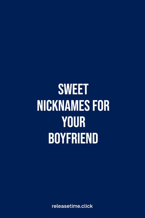 Searching for creative and sweet nicknames for your boyfriend? Discover fun and unique options to express your love. Names like 'Honey Bear' or 'Snuggle Bug' can add a playful touch to your relationship. Explore nickname ideas that range from cute to quirky, and personalize your choice based on his personality. Use these endearing names to strengthen your bond and keep the romance alive. Whether you're looking to be flirty or best friend-like, these ideas will definitely inspire you! Unique Name For Boyfriend, Romantic Nicknames For Boyfriend, Couple Nicknames Ideas, Sweet Nicknames For Boyfriend, Sweet Names For Boyfriend, Chatting With Boyfriend, Cute Things To Call Your Boyfriend, Funny Nicknames For Boyfriends, Nickname For Boyfriend