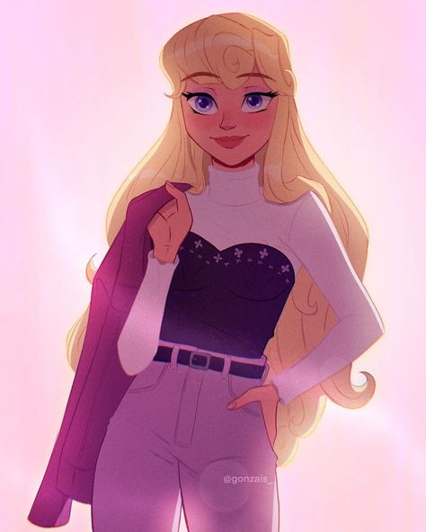 Aurora Modern Outfit, Acting Outfits, Modern Sleeping Beauty, Modern Aurora, Princess Stuff, Magical Girl Outfit, Aurora Art, Disney Character Art, White Knight