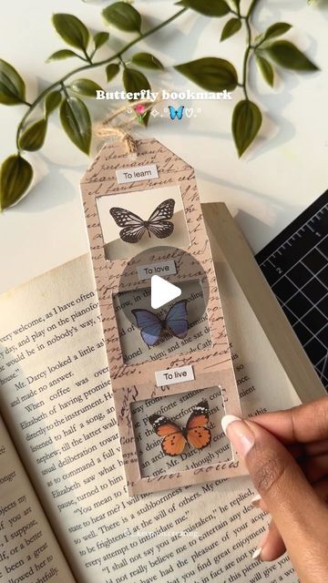 Keep On Creating ✨ on Instagram: "Butterfly Bookmark 🦋🔖 Made this bookmark using supplies from @paperwrldshop ✨ You can use Coupon code ‘ANU10’ to get 10% off on your orders 🛒 link in my bio. . . . . . #artreels #journalindia #journaling #journal #journalinspiration #junkjournal #aesthetic #aestheticart #papercraft #butterfly #bookmarks #bookstagram #booklover #bookaddict #journalingcommunity #art #creativejournaling #journalingsupplies #cute Cute , bookmark, diy bookmark, aesthetic art, butterfly art , butterfly, journaling" Aesthetic Art Butterfly, Butterfly Journaling, Bookmark Aesthetic, Butterfly Bookmark, Bookmark Diy, Handmade Bookmarks Diy, Diy Bookmark, Cute Bookmark, Bookmark Craft