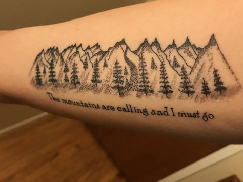 Hiked the John Muir Trail this summer. Thought I would get something to remember it by. It's the actual elevation line of the hike. By Brayton Furlong Heavy Water Tattoo Santa Cruz (CA) River And Roads Tattoo, Road And Mountain Tattoo, Scenic Route Tattoo, Wyoming Inspired Tattoos, Jeep Mountains Tattoo, John Muir Tattoo, Mountain Range Tattoo, Wyoming Mountains, Water Tattoo