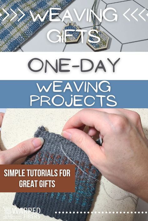 Are you looking for weaving projects that are fast and simple? These small weavings make great gifts and can be done in about a day. Learn to make woven keychains, utensil pouches, cup cozies, & more! Follow these tutorials for DIY presents for any occasion. Weaving Small Projects, Beginning Weaving Projects, Small Weaving Projects Ideas, Small Loom Projects, Small Weaving Looms, Simple Weaving Projects, Easy Weaving Patterns, Beginner Weaving Projects, Small Loom Weaving Projects