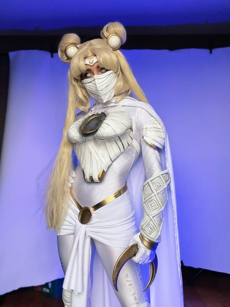 Female Cosplay Ideas, Moon Knight Cosplay, Doll Mask, Knight Cosplay, Jedi Cosplay, Moon Knight Costume, Up Cosplay, Superhero Cosplay, Costume Anime