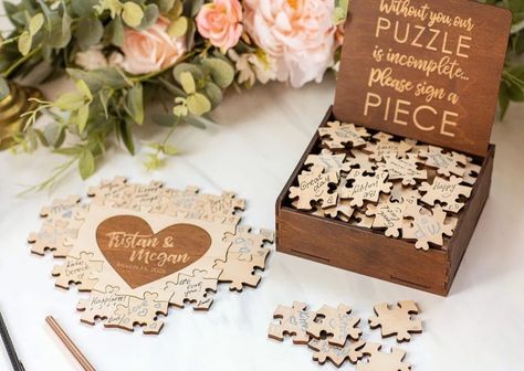 Wedding Puzzle, Wedding Guest Book Puzzle, Heart Puzzle Guestbook, Wooden Guest Book Alternative, Jigsaw Puzzle Anniversary Gift Name Puzzle - Etsy Serbia Puzzle Wedding, Puzzle Guest Book, Wedding Pattern, Wedding Puzzle, Wooden Guest Book, Free Puzzles, Heart Puzzle, Wedding Guest Books, Color Puzzle