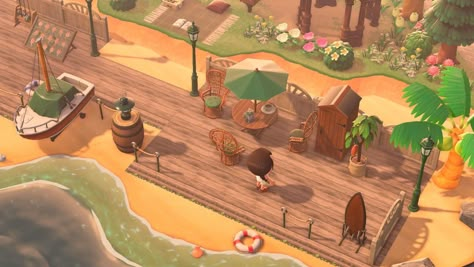 Acnh Beach Amusement Park, Acnh Map Layouts, Acnh Peninsula, Acnh Peninsula Ideas, Acnh Island Aesthetic, Animal Crossing Layout Ideas, Acnh Beach Ideas, Animal Crossing Layout, Acnh Cottage Core