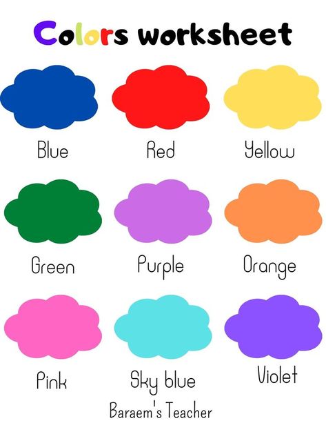 Colours Name For Kids, Kindergarten Classroom Rules, Names Of Colors, Kids Song, Color Words, Colorful Rangoli, Colorful Rangoli Designs, Classroom Rules, Diy Crafts For Kids Easy