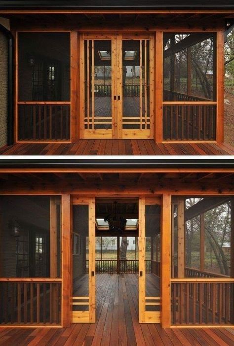 Screened Deck, Traditional Porch, Screened Porch Designs, Sliding Screen Doors, Screened Porches, Screen Porch, House With Porch, Porch Design, Studio Mcgee