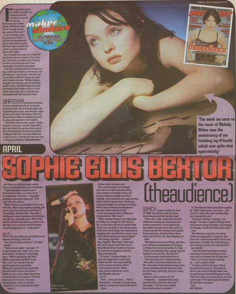 Urban Magazine, Sophie Ellis Bextor, 90s Women, Magazine Scans, Magazine Contents, 90s Music, Women In Music, Content Page, Music Magazines