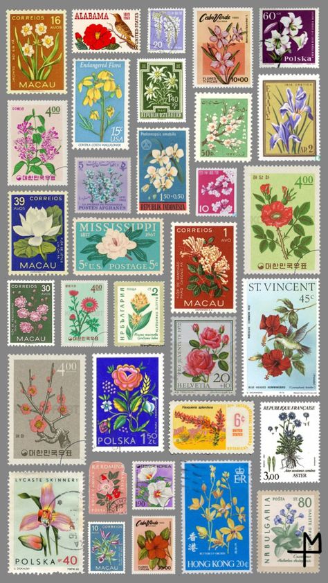 Nature, Quirky Wallpaper, Tiles Vintage, Postage Stamp Design, Stained Glass Paint, Free Printable Wall Art, Postage Stamp Art, How To Make Stickers, Iphone Wallpaper Images