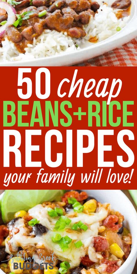 Easy Beans And Rice, Beans And Rice Recipes, Easy Beans, Rice And Beans Recipe, Halloween Food Appetizers, Healthy Meal Ideas, Cheap Healthy, Beans And Rice, Cheap Healthy Meals