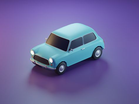 Austin Mini Cooper - From my low-poly car series, crafted using reference images and blueprints, each model represents the unique character of its real-world counterpart. Feel free to check my Dribbble for the complete set Lowpoly Art, Austin Mini Cooper, Low Poly Car, Arcade Retro, Car Low, Austin Mini, Escape Plan, Low Poly Art, Car Cartoon