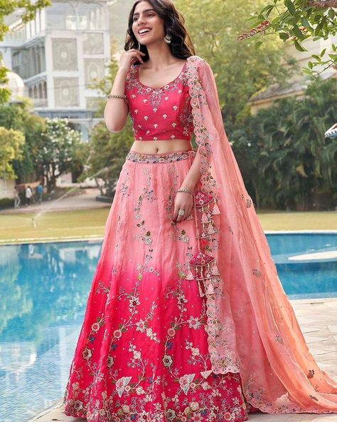 https://www.urmifashion.com/lehengas/bridal-lehenga-choli/shaded-blue-pure-organza-lehenga-choli-uf169-1 #lehenga #lehengacholi #lehengacholionline #lehengas #lehengalove #stylishlehenga #partywearlehenga #designerlehenga #festive #festivewear #lehengalove #festivecollection #onlinestore #fashionstyle #shopping #ethnicwear #womenclothing #partywear #designer #trending #onlineshopping #onlineshoppingindia #indianfashion #indianshopping #ethnic #ethnicfashion Lehenga Pink, Plus Size Lehenga, Dress Saree, Designer Sarees Wedding, Lehenga Choli Wedding, Organza Lehenga, Makeup Images, Party Wear Lehenga Choli, Bollywood Lehenga