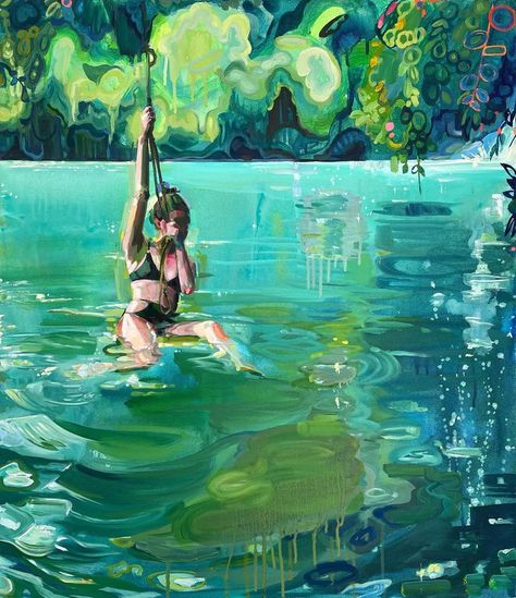 Madeline Riisfeldt (@madelineriisfeldt) • Instagram photos and videos Madeline Hutchinson, Sketchbook Inspo, Spray Paint On Canvas, A Level Art, Turquoise Water, Water Flow, Figure Painting, The Mind, Creating Art