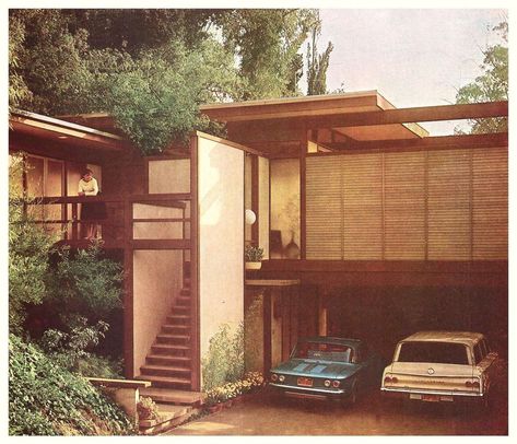 The 60s Interior on Instagram: “1960s Mid Century Modern Home Designed by Thomas H. Fleming Weston, Connecticut . . . #60s #70s #80s #interior #home #vintage…” 60s House Exterior, 80s House Exterior, 70s House Exterior, 1970s Architecture, 70s Architecture, 60s Interior, 80s House, 1960s House, Midcentury Architecture