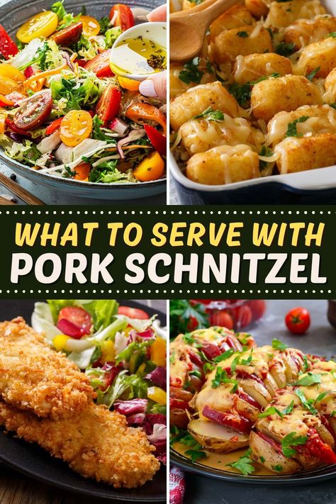 The best side dishes for pork schnitzel are mashed potatoes, potato salad, green beans, red cabbage, baked beans, and more. This list has plenty of tasty options! Side Dishes For Pork, Salad Green Beans, German Fried Potatoes, Sides For Pork, Pork Milanese, Cabbage Side Dish, Green Beans Almondine, Pork Schnitzel, Asparagus Beans