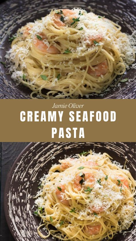 Jamie Oliver Creamy Seafood Pasta Shrimp And Heavy Cream Recipes, Best Seafood Pasta Recipes, Seafood Angel Hair Pasta, Scallops With Angel Hair Pasta, Light Seafood Pasta Recipes, Summer Seafood Pasta, Scallops And Angel Hair Pasta, Creamy Seafood Pasta Recipes, Shrimp Angel Hair Pasta Recipes