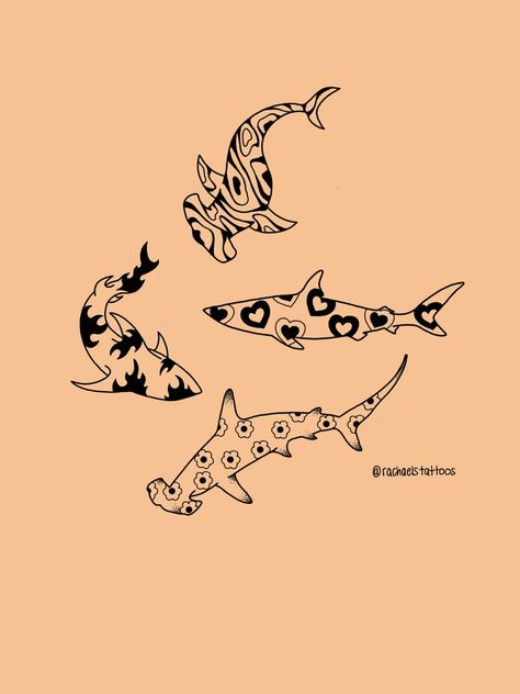 Tattoo Stencils Minimalist, Heart In A Blender Tattoo, Heart Shark Tattoo, Shark Patchwork Tattoo, Hammerhead Tattoo Shark, Shark Stencil Tattoo, Dolphin Heart Tattoo, Girly Shark Tattoo, Flower Shark Tattoo