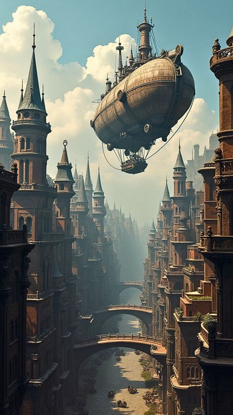 #fantasyart #steampunk #landscape Steampunk Fantasy City, Steampunk City Concept Art, Steampunk Landscape, Steampunk Airships, Steampunk Mechanic, Game Art Environment, Steampunk City, Art Environment, Steampunk Artwork