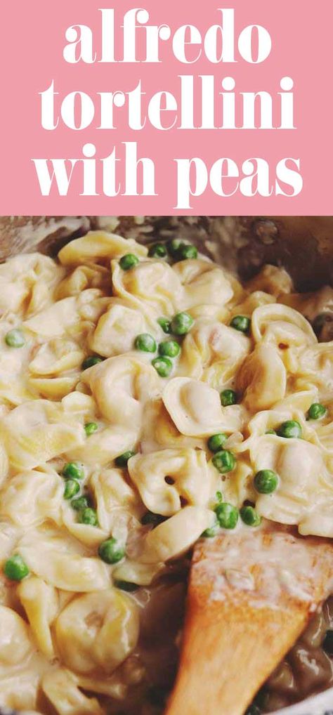 20 Minute Tortellini Alla Panna with Peas - Grilled Cheese Social Tortellini Peas, Tortellini Alla Panna Recipe, Tortellini With Peas, Tortellini Alla Panna, Easy Tortellini, Cheese Tortellini Recipes, Tortellini Alfredo, Ravioli Casserole, Creamy Alfredo Sauce