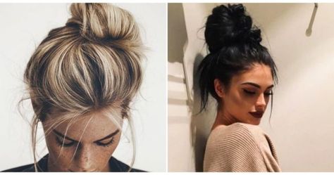 This TikTok video finally showed me how to get the perfect messy top knot every time | Her.ie Messy Top Knot, Messy Top Knots, High Ponytails, Tiktok Video, The Thing Is, Top Knot, Messy Bun, Hair Hacks, Social Media Platforms