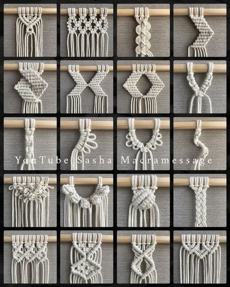 Simpul Makrame, Art Macramé, Pola Macrame, Free Macrame Patterns, Macrame Plant Hanger Tutorial, Macrame Wall Hangings, Pattern Elements, Macrame Plant Hanger Patterns, Macrame Knots Tutorial