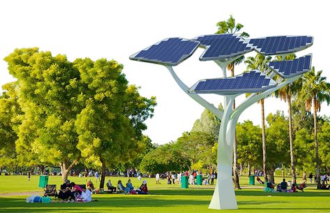 Solar Tree Lights, Solar Charging Station, How Solar Energy Works, What Is Solar Energy, Solar Tree, Outdoor Tree Lighting, Solar City, Zoological Garden, Solar Energy Projects