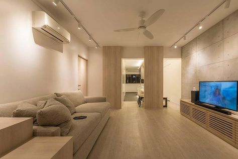 Muji Style Interior, Muji Inspired Home, Muji Interior, Semi Open Kitchen, Muji Home, Materials Board Interior Design, Interior Design Singapore, Condo Interior, Japanese Interior