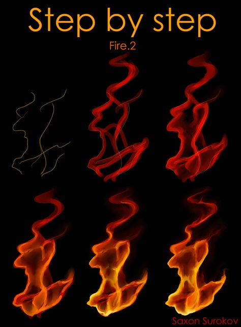 How To Draw Fire Flames Step By Step, Painting Flames Fire Acrylic, How To Draw Flames Step By Step, How To Paint Fire Acrylic, How To Draw Flames, How To Paint Fire, Fire Drawing Reference, How To Draw Fire, Fire Procreate