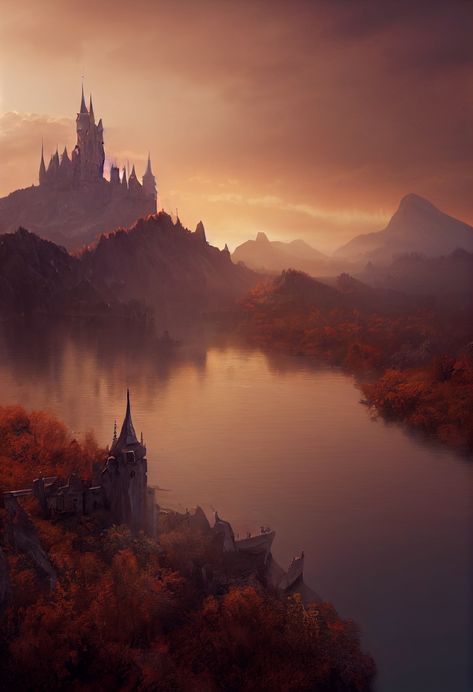 Elves Kingdom, Elven Castle, Fantasy Landscape Art, Elf City, Castle Medieval, Gothic 1, Dragon Castle, Fantasy Village, Castle Background