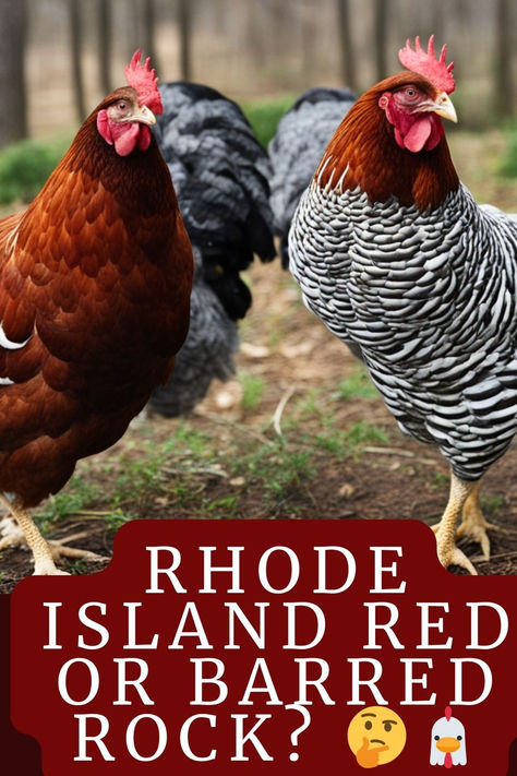 Torn Between Rhode Island Red And Barred Rock Chickens? Compare Their Personalities, Egg Laying, And Care Needs To Choose Your Perfect Backyard Buddy. 🐓🎯 #RhodeIslandRedVsBarredRock #ChickenBreeds #BackyardChickens #PoultryChoice #Homesteading #ChickenFarm #EggLayers #ChickenCare #PoultryPersonality #FarmLife #ChickenKeeping #HenHouse #ChickenTips #SustainableLiving #RuralLife #ChickenLove #CountryLiving #CoopGoals #Farmyard #AnimalHusbandry #FeatheredFriends Rhode Island Red Chickens Eggs, Rhode Island Red Rooster, Barred Rock Chickens, Rhode Island Red Chickens, Barred Rock, Rhode Island Red, 40 Acres, Plymouth Rock, Red Chicken