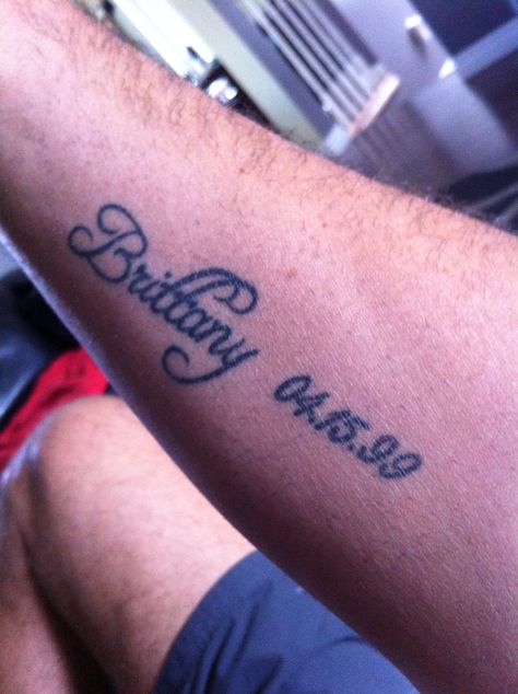 Brittany Name Tattoo, Brittany Tattoo, Brittany Name, Tato Nama, Incredible Tattoos, Name Tattoo, My Daughters, Name Tattoos, Tattoos For Women