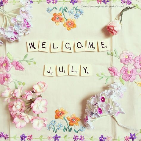 New Month Wallpaper, Hello July Images, Simple Floral Art, July Hello, Hello New Month, Welcome July, Facebook Birthday, New Month Quotes, Welcome November