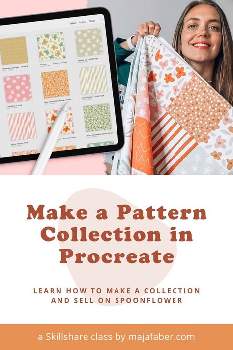 This class is made for you who want to learn how to create a full pattern collection in Procreate. You probably have an interest in selling your designs on Spoonflower, but it’s not a must to take this class. The actual process of creating a pattern collection in Procreate is pretty much the same for me, even if I create it for a different purpose than to sell on Spoonflower.