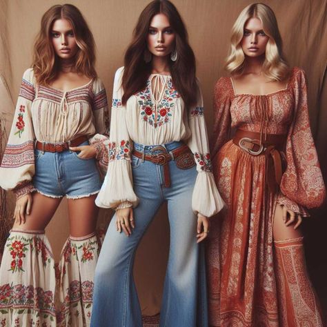 Groove into Retro Charm: 31 Bodacious 70s Fashion Women Outfit Ideas » Styling Outfits 1970s Woman Fashion, Groovy Style Fashion, Annee 70 Outfit, Summer Hippie Outfits 70s, 70s Country Fashion, Hippie Style 70s Flower Power, Womens 70s Outfit, Boho 70s Fashion, 70 Style Outfits 70s Fashion Women