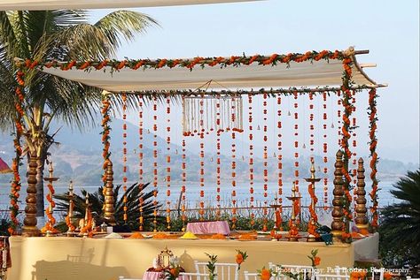 Floral Mandap Decor, Floral Mandap, Minimal Wedding Decor, Mandap Design, Green Event, Mandap Decor, Wedding Mandap, Sustainable Decor, Lakeside Wedding