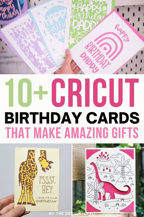 Cricket Joy Projects Craft Ideas, Cricut Birthday Cards, Cards Cricut, Birthday Card Ideas, Cricut Birthday, Free Birthday Card, Joy Cards, Silhouette Cards, 50th Birthday Cards