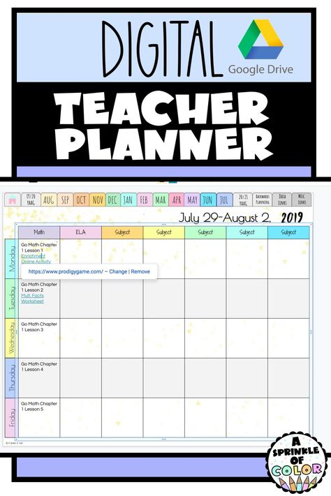 Digital Lesson Planner, School Reminders, Lesson Planner Template, Organized School, Elementary Technology, Weekly Lesson Plan Template, Weekly Chore Charts, Lesson Plan Book, Week At A Glance