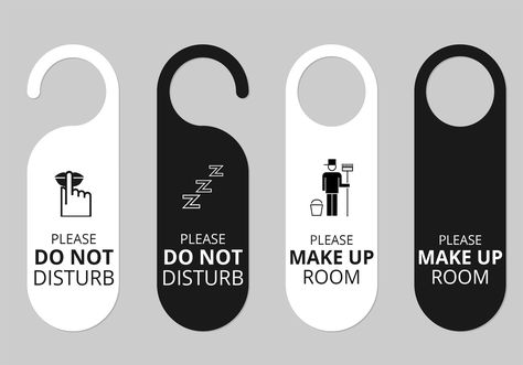 Hotel Door Hanger Tags PSD Set Hotel Door Hanger, Hotel Signage, Door Tag, Door Signage, Don't Disturb, Trendy Hotels, Wardrobe Door Designs, Door Hanger Template, Hotel Door