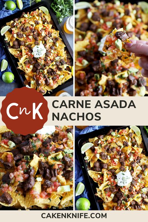 Quick Carne Asada Nachos Recipe | Cake 'n Knife Carne Asada Nachos Recipe, Steak Nachos Recipe, Carne Asada Nachos, Asada Nachos, The Best Nachos, Best Nachos, Steak Nachos, Pati Jinich, Mexican Tacos