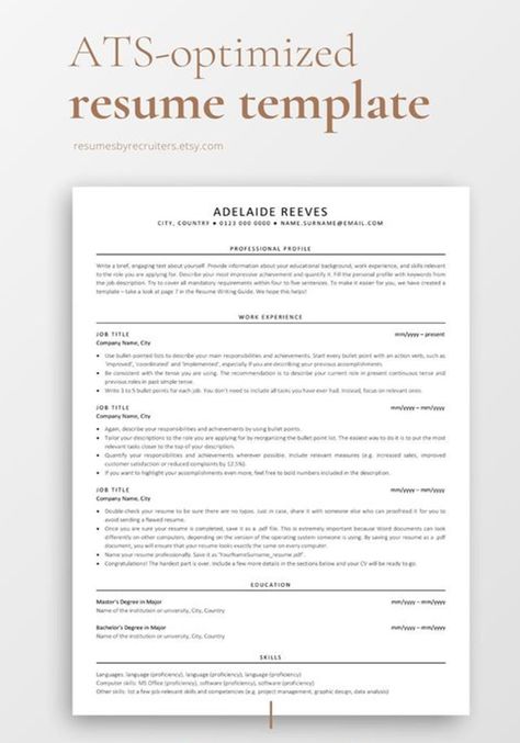 Ats Resume Tips, Ats Cv Template, Ats Friendly Resume Template Free, Ats Resume Template Free, Ats Resume Template, Resume Models, Giyuu Fanart, Ats Cv, Hr Resume