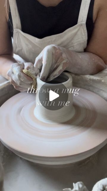 Kate Rowe Creations on Instagram: "Throw a mug with me ☕️✨👩‍🎨 I have some big projects in the works and it’s made me a full time resident of Mug City over here. Not that I’m complaining - love making a good simple mug! ☺️ This is 1.5 speed but I’m usually still a little quick on the wheel lol I know I make it look easy but it’s alllllll practice practice practice. There’s a reason we tell you to throw cylinders over and over in class before everything else 🙃 PLUS I’ve gotten pretty efficient with my @hartleyandnoble tile batt system. Honestly, it’s a game changer for pottery life! Mugs mugs mugs mugs MUGS 🤪 #mug #potteryvideo #ceramicvideo #pottery #ceramics #WomenInCeramics #potterylove #ceramicmug #imadethis #workinprogress #behindthescenes #MakersGonnaMake #potterystudio #throwin Pottery Wheel Mug Ideas, Throwing A Cylinder On The Wheel, How To Throw A Mug On The Wheel, Pottery Games, Throwing Clay, Pottery Videos, Big Project, Wheel Thrown Pottery, Pottery Wheel