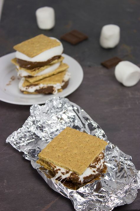 Dessert on the Grill: Grilled S'mores | Spiced Dessert On The Grill, Grilled Smores, Smores Dessert, Grilled Desserts, Camping Desserts, Classic Desserts, On The Grill, S Mores, The Grill