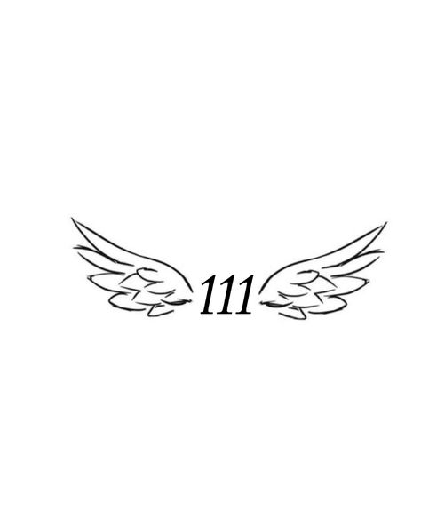 Angel Wing Roman Numeral Tattoo, 11 11 Tattoo With Wings, 111 Angel Number Tattoo, 111 Tattoo Ideas, 111 Tattoo, 111 Angel Number, Angel Number Tattoo, Wing Tattoos, Roman Numeral Tattoos